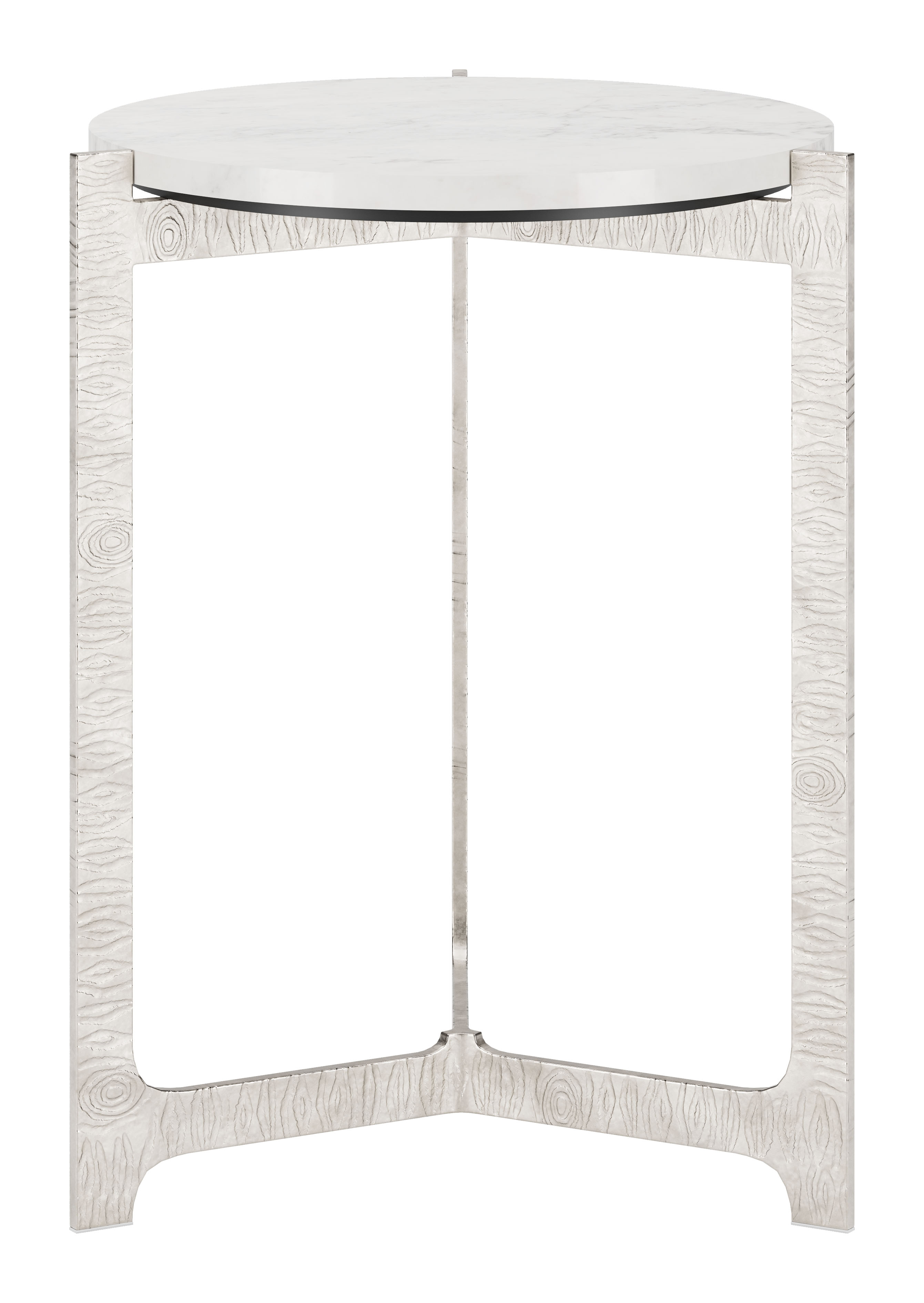 Barmas Side Table White & Silver product image