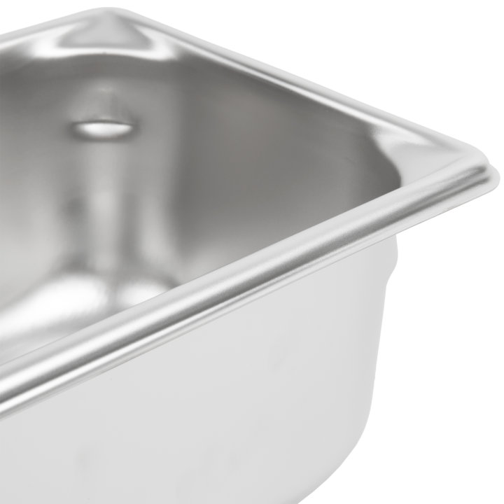 Third-size 4-inch-deep Super Pan V® stainless steel steam table pan