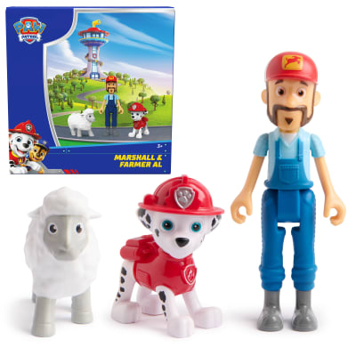 PAW Patrol Marshall & Farmer Al Figure Pack with Sheep Toy Figure, Kids Toys for Boys and Girls Ages 3 and Up