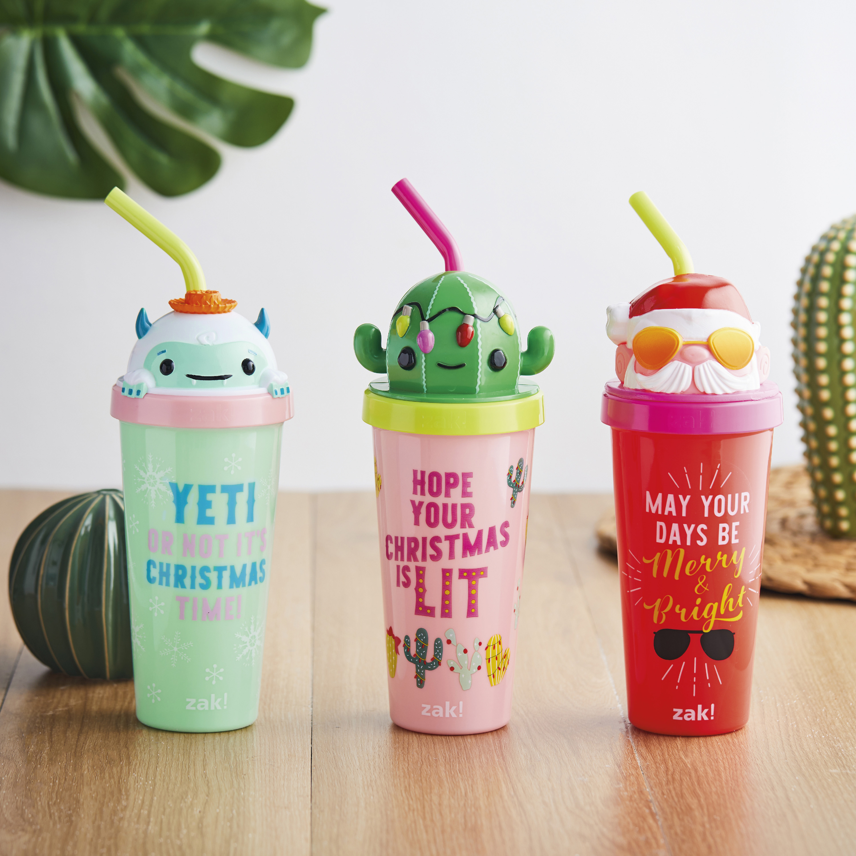 Zak Holiday 18 ounce Reusable Plastic Tumbler, Cactus slideshow image 8 Zak Holiday 18 ounce Reusable Plastic Tumbler, Cactus slideshow image 8