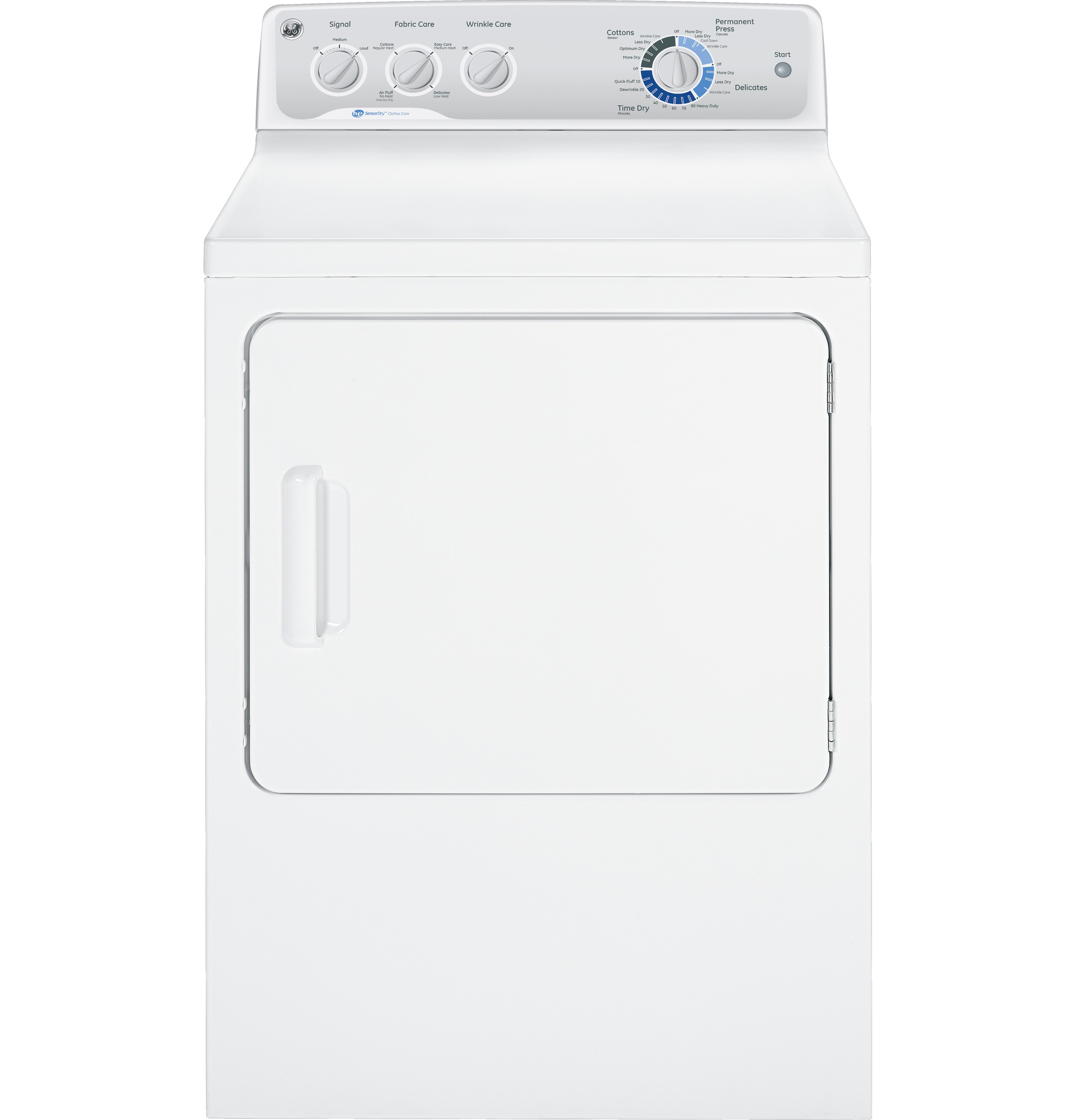 GE® 7.0 cu. ft. capacity Dura Drum electric dryer with HE SensorDry™