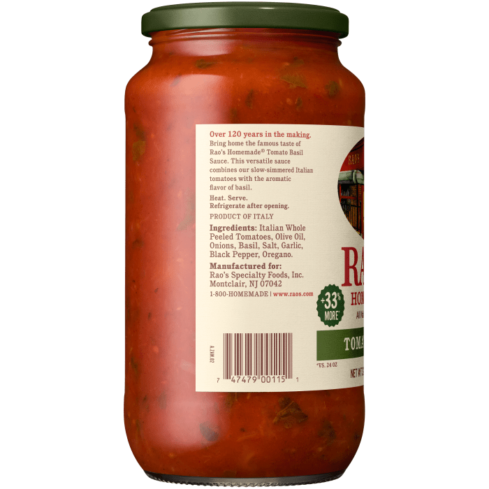 Tomato Basil Sauce, 32 oz - Left Image