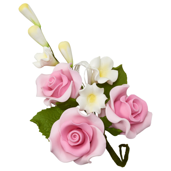 Pink Trio Rose Spray Gum Paste Sprays
