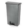 Rubbermaid Commercial, Streamline, Step-On, 18 gal, Resin, Gray, Rectangle, Receptacle