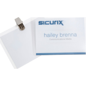 Clip Style ID Badge Holder Kit with Printable Inserts, 4" x 3", Pack of 50