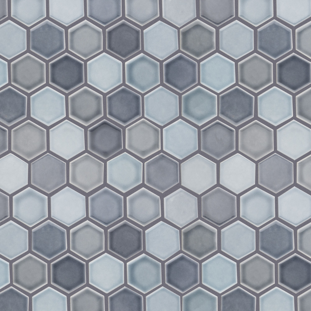 Sample – Hudson Due 2″ Hex Stillwater Porcelain Mosaic Tile