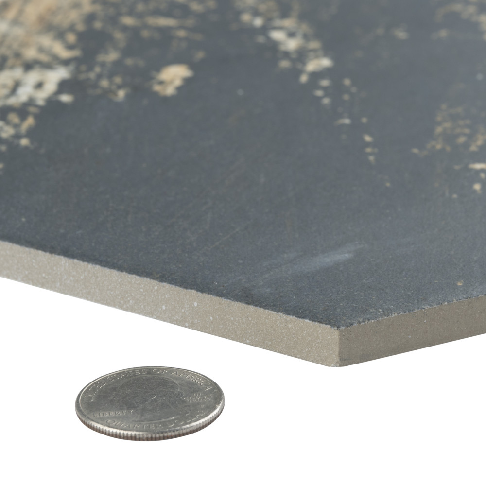 Gaugin Hex Catan Shadow 8-5/8 in. x 9-7/8 in. Porcelain Floor and Wall Tile