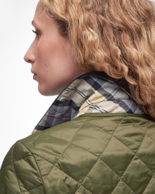 Deveron Quilted Jacket Olive-Pale Pink