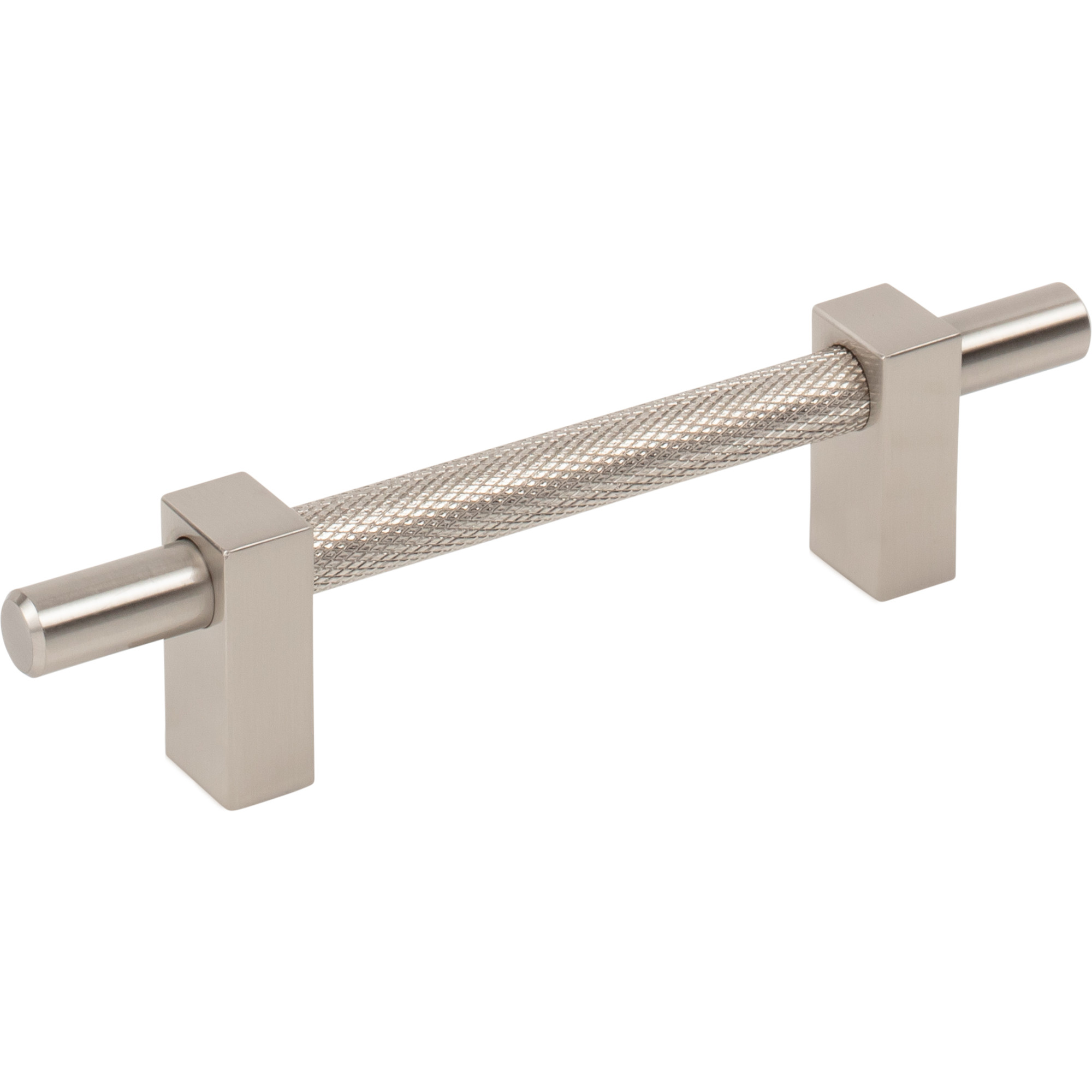 Larkin Knurled Center 96 mm Center-to-Center Bar Pull, Satin Nickel