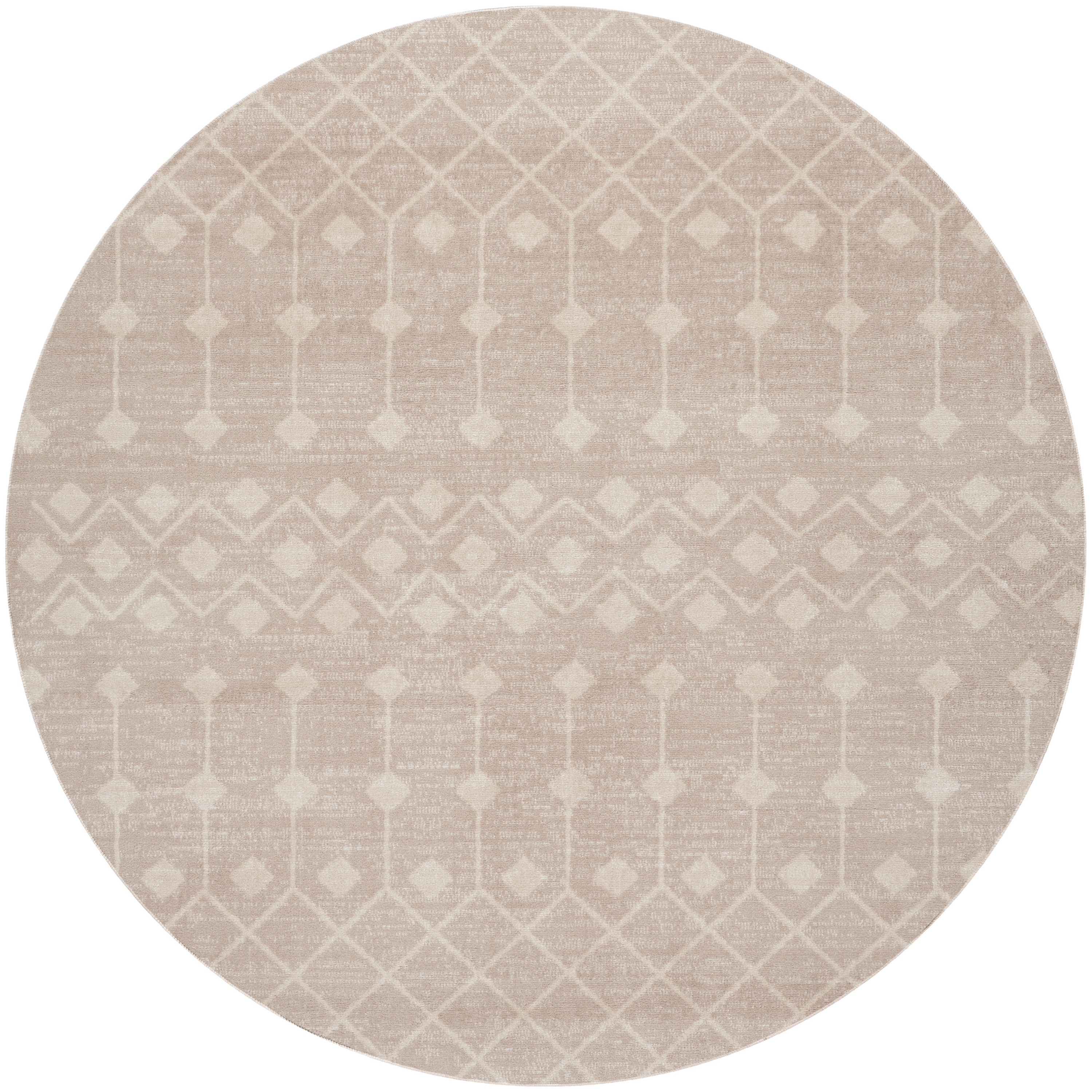 Nourison Grafix 4' x Round Beige Bohemian Indoor Rug