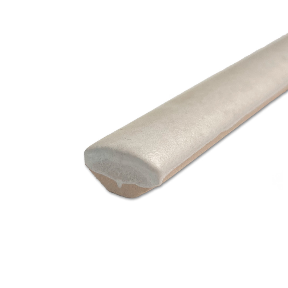 Coco Demi-Bullnose Matte Canvas Beige 1/2 in. x 7-7/8 in. Ceramic Wall Trim