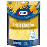 Kraft Triple Cheddar Cheese Blend Shredded Natural Cheese 8 oz Bag