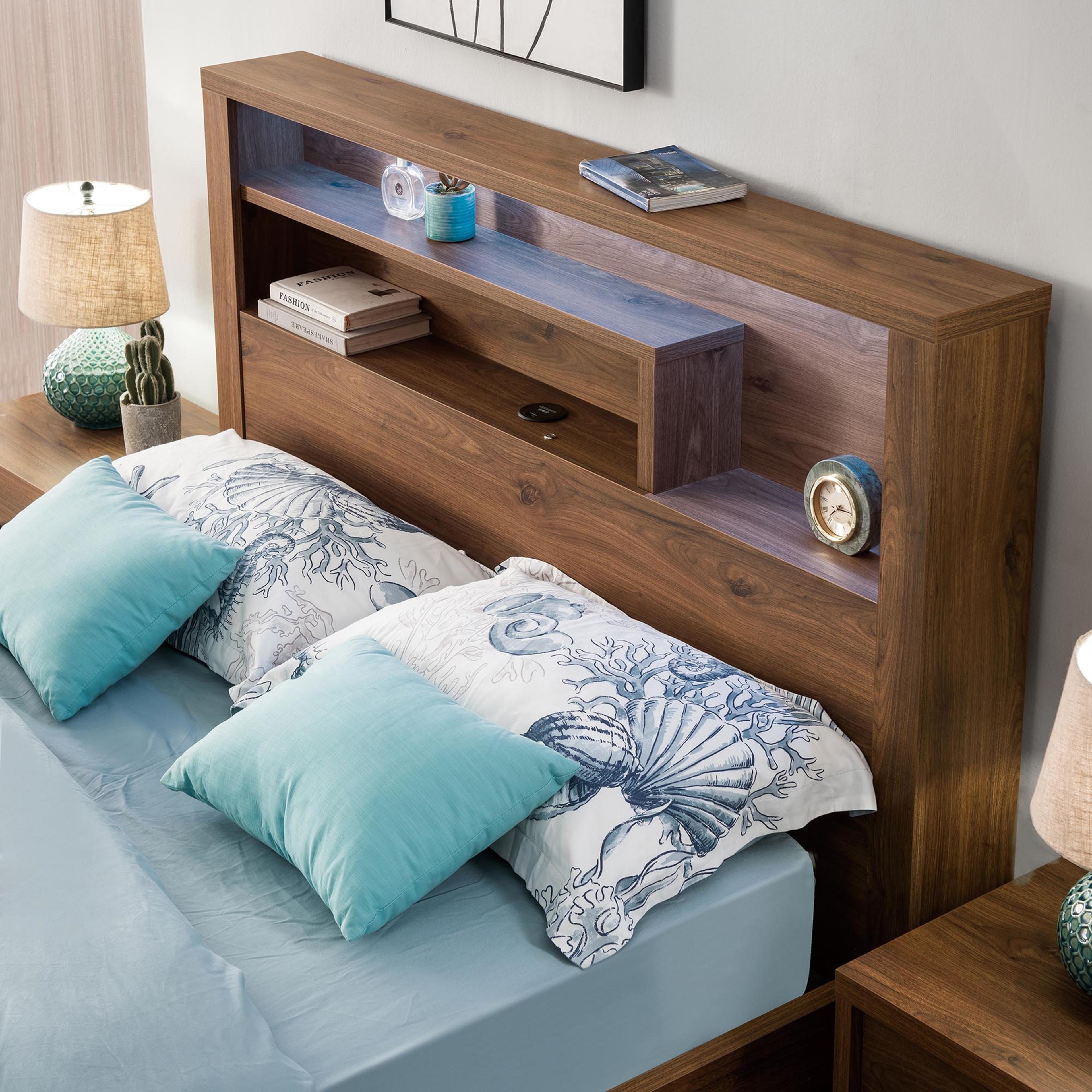 Detail image of the  Bellevue Bed Frame, Front Slat Gas Lift Base, Rustic Walnut from Forty Winks