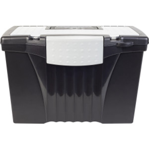 Letter/Legal Portable File Box, Black
