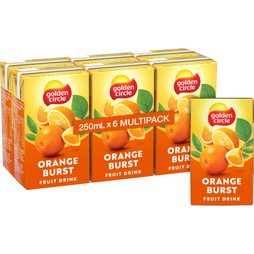  Golden Circle® Orange Burst Fruit Drink Multipack 6x250mL 