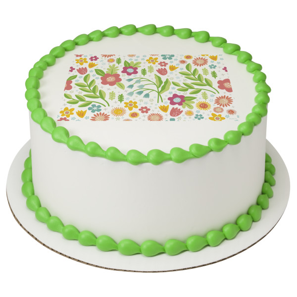 Delicate Florals PhotoCake® Edible Image®
