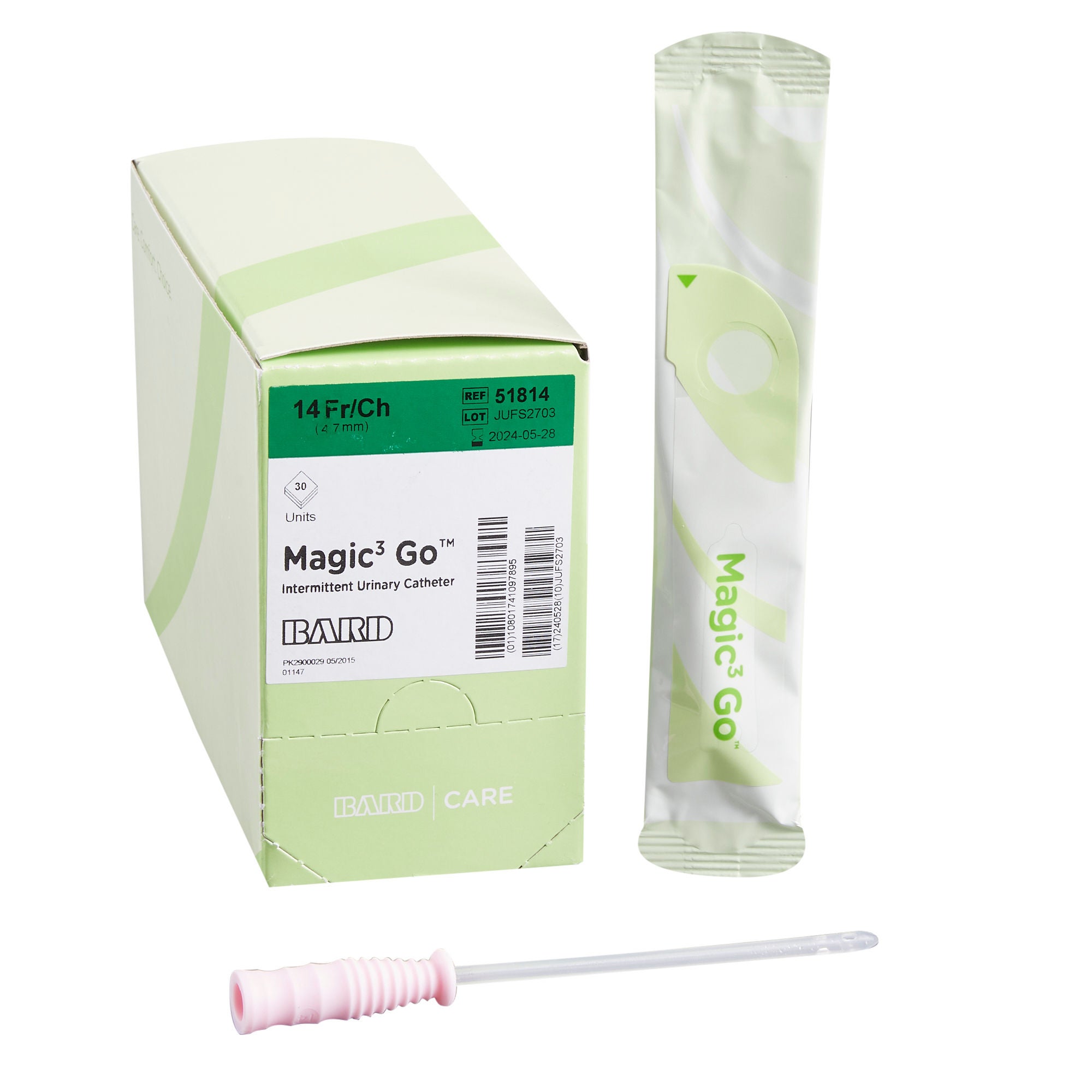Magic3® Urethral Catheter, 14 Fr., Female, Straight Tip
