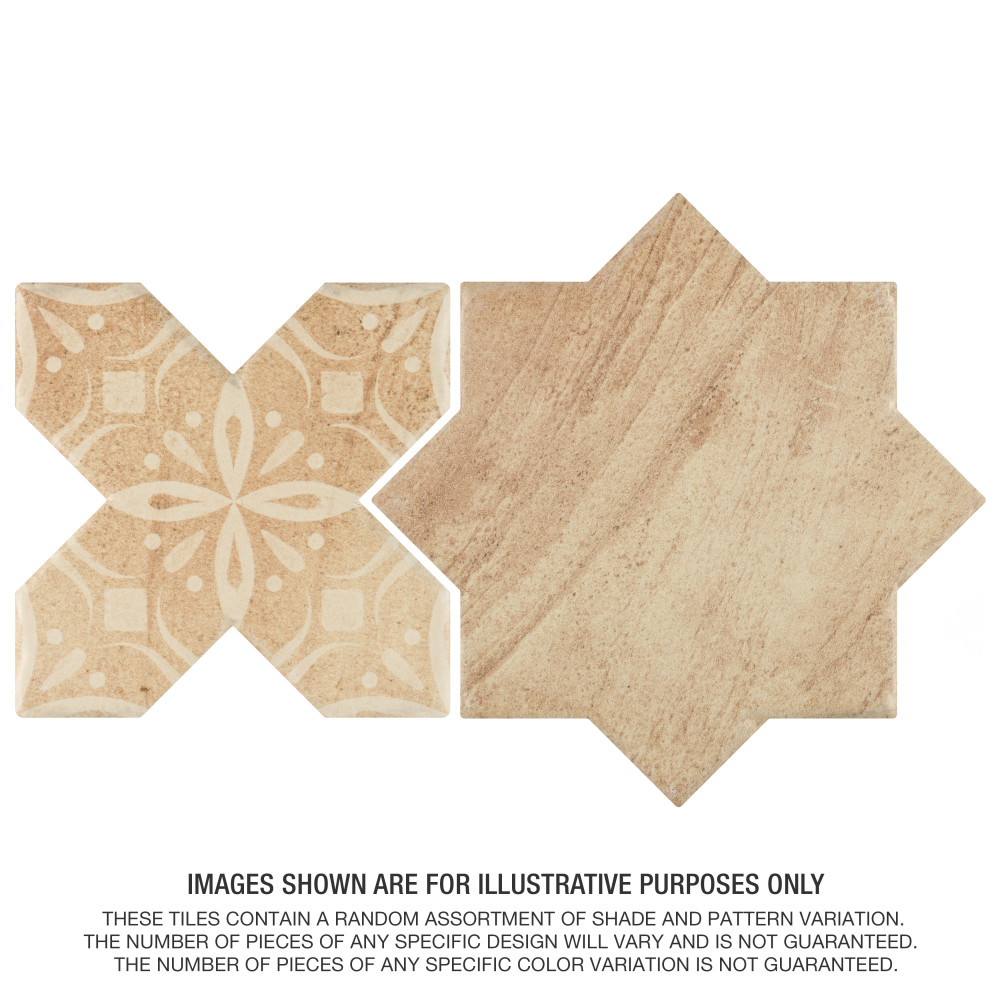 Tech Land Star Fire/Cross Fire Temple 6 in. x 12 in. Porcelain Floor and Wall Tile