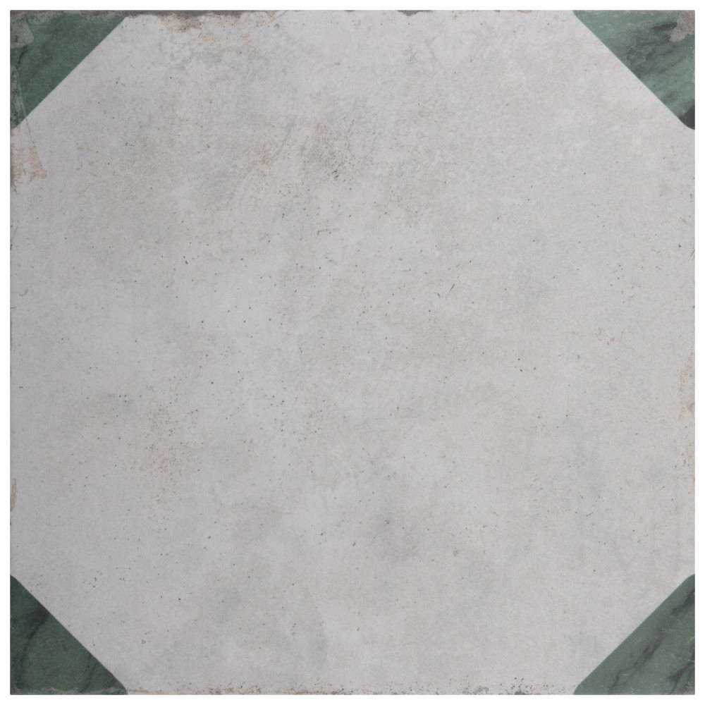 Renaissance Deco Emerald Corner 7-7/8 in. x 7-7/8 in. Porcelain Floor and Wall Tile