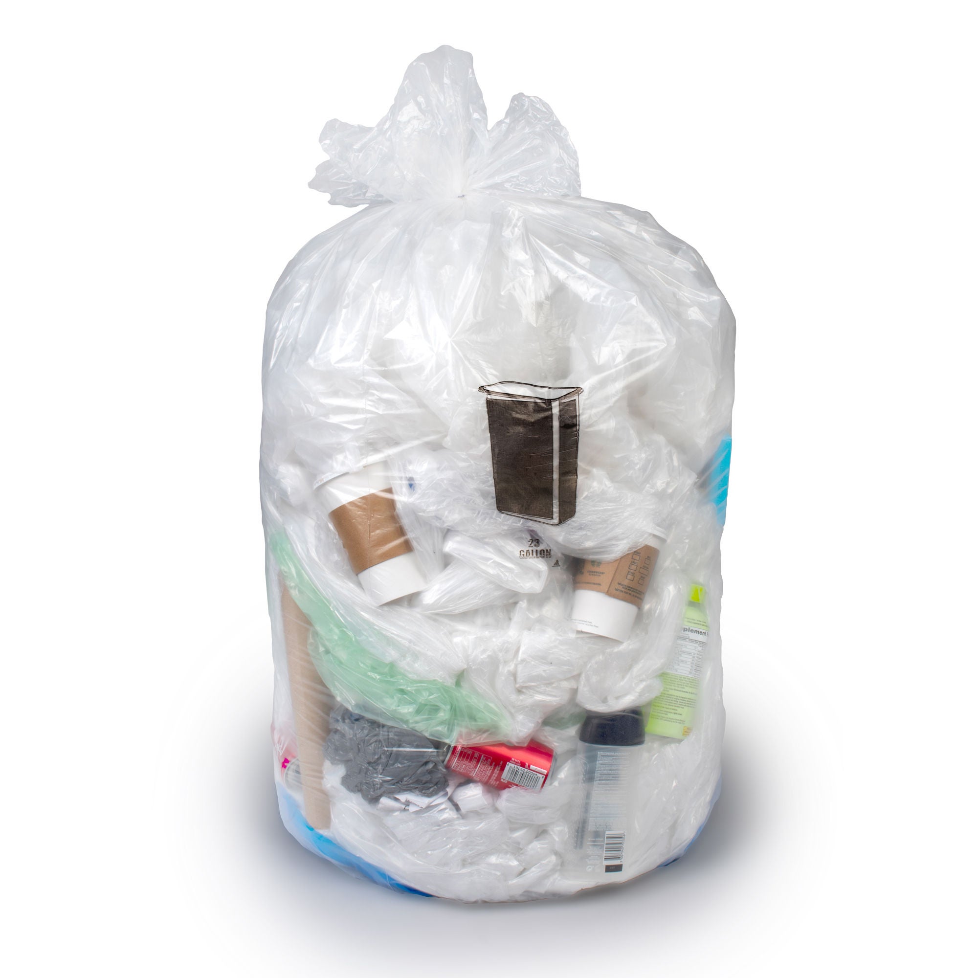 Colonial Bag Extra Heavy Duty Trash Bag, Clear, 33 gal. Capacity