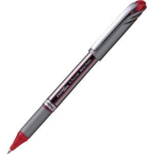 EnerGel NV Liquid Gel Pen, (0.7mm) Metal Tip, Medium Line Capped, Red Ink, 1DZ