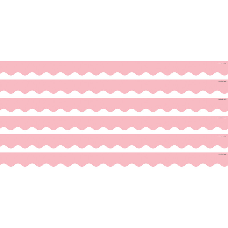 Pastel Pink Scalloped Border Trim, 35 Feet Per Pack, 6 Packs