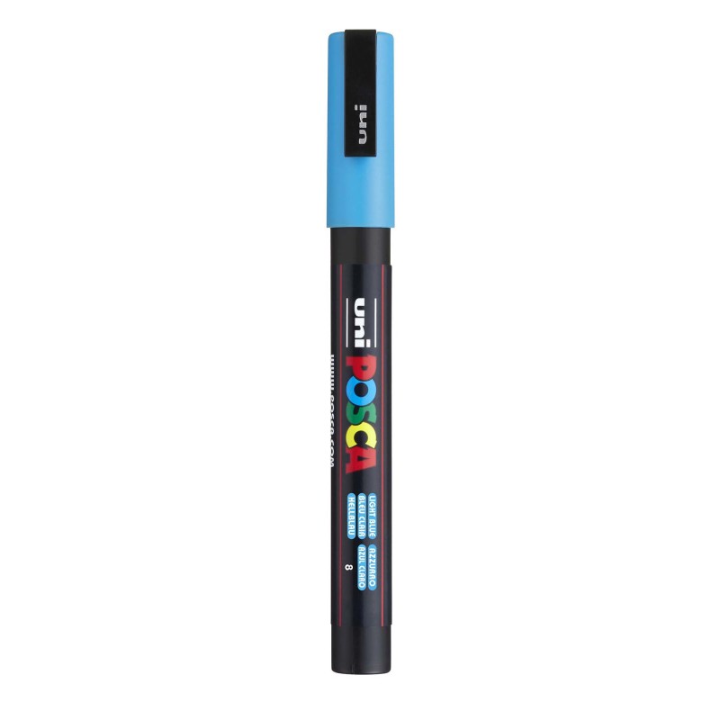 uni® POSCA PC-3M Water-Based Paint Markers, Reversible Fine Tip (0.9-1.3mm), Light Blue
