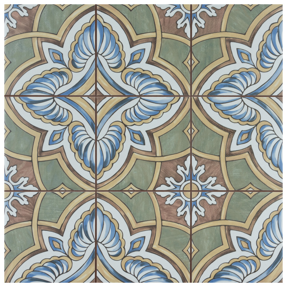 Harmonia Grove Green 13 in. x 13 in. Ceramic Floor and Wall Tile