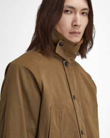 Peached Oversized Bedale Casual Jacket Dark Sand