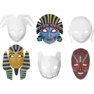 Die-Cut Paper Masks, Multi-Cultural Assortment, Assorted Sizes, 24 Pieces