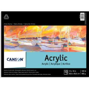 Artist Series Acrylic Pad, Foldover Binding, 10 Sheet, 12x16 inch, 1 Count