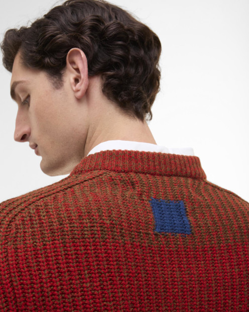 Paul Smith loves Barbour Saddle Crew Neck Jumper Rosette Red