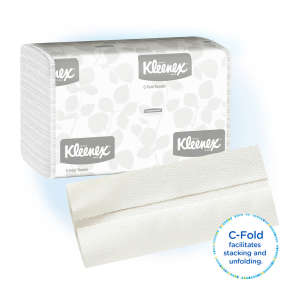 KIM01500, Kimberly Clark, Kleenex, Folded Towel, C-Fold, 1 ply, White