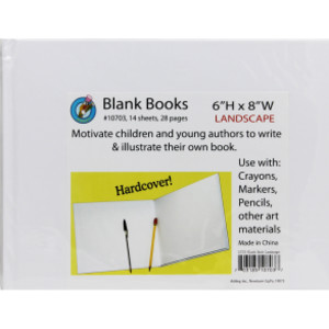 Hardcover Blank Book, 8" x 6" Landscape, White