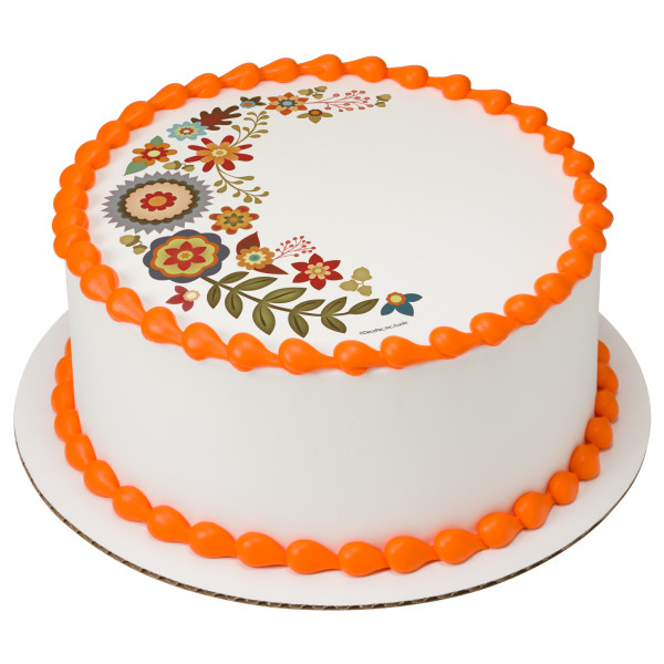 Autumn Flowers PhotoCake® Edible Image®