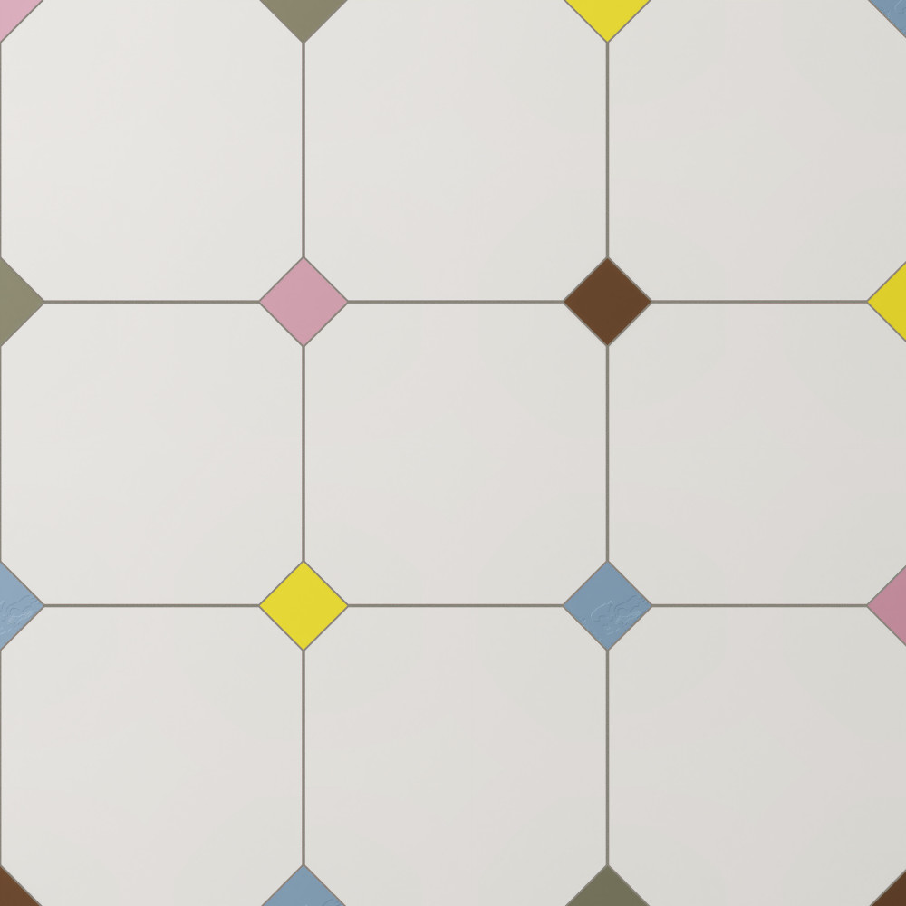 Vaudeville Octagon Nacar with Taco Multi 7-7/8 in. x 7-7/8 in. Porcelain Floor and Wall Tile