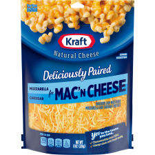 Kraft Expertly Paired Mozzarella & Cheddar Shredded Cheese for Mac 'N Cheese & Casseroles, 8 oz Bag