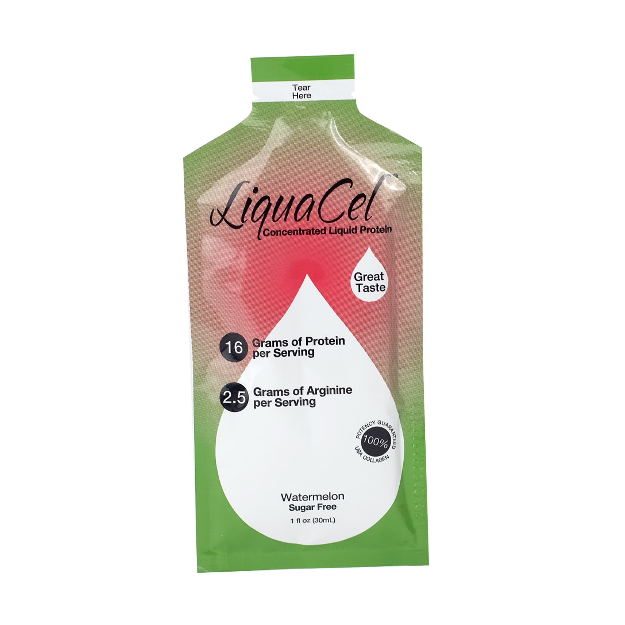 LiquaCel® Watermelon Concentrated Liquid Protein, Sugar Free, 1-ounce Packets