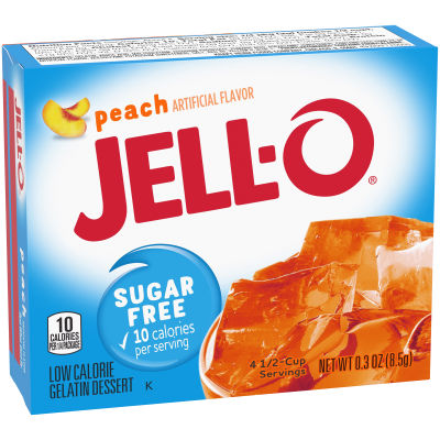Jell-O Peach Sugar Free Gelatin Dessert, 0.3 oz Box