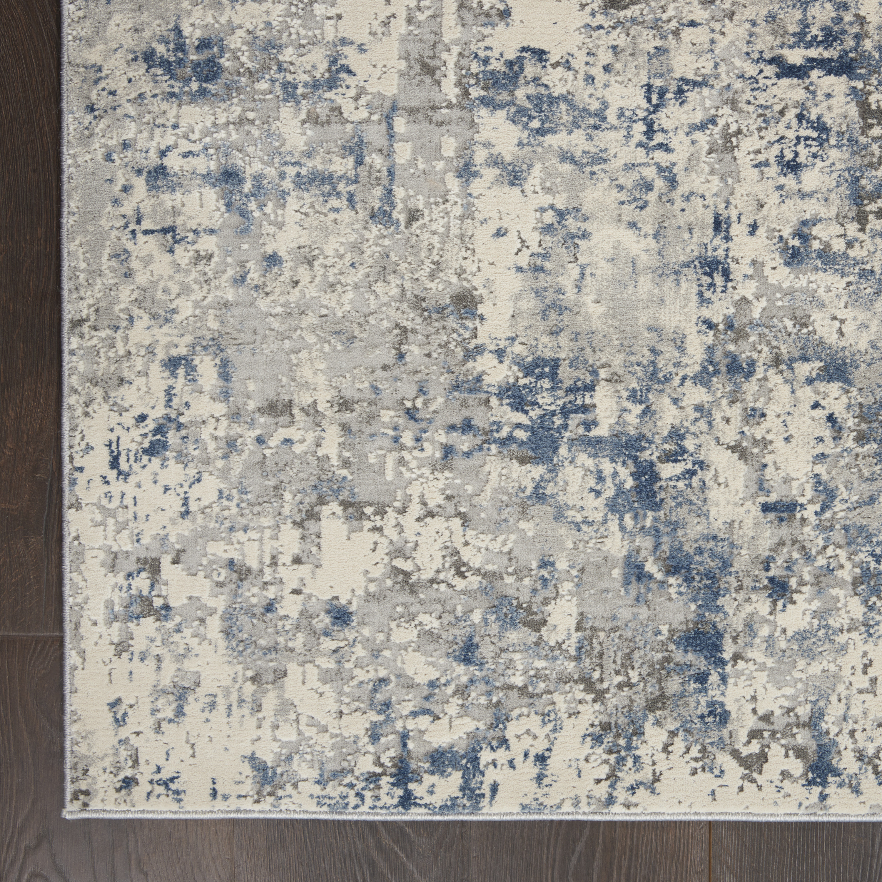Nourison Rustic Textures 3'11" x 5'11" Ivory Grey Blue Modern Indoor Rug
