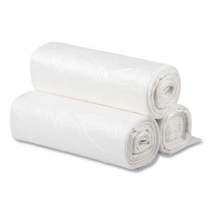 Inteplast,  HDPE Liner, 10 gal Capacity, 24 in Wide, 24 in High, 6 Microns Thick, White