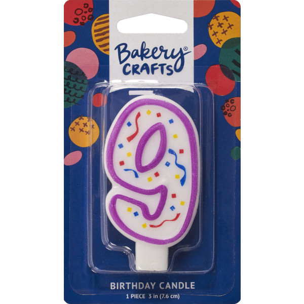 9 Party Purple Numeral Candles