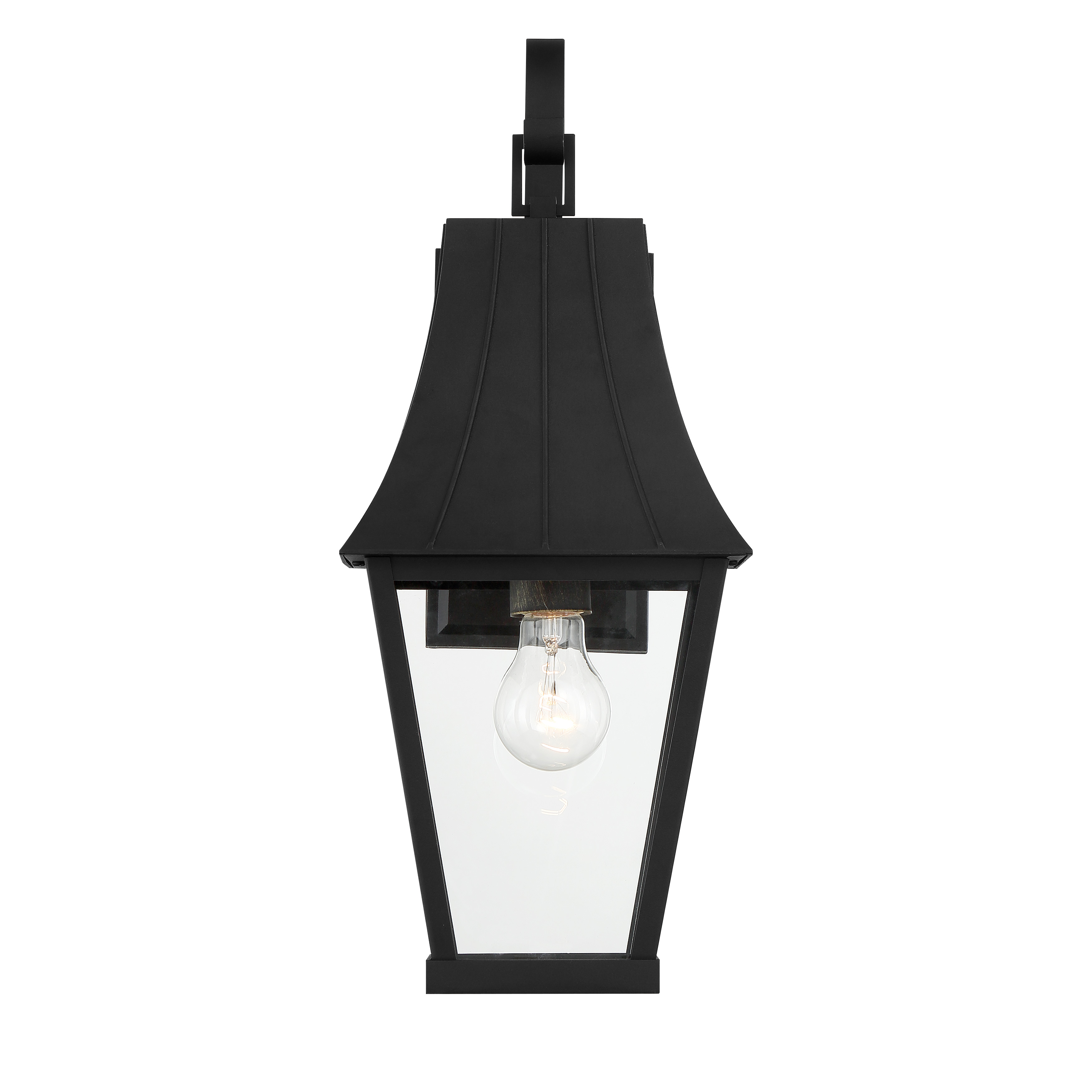 1 Light Outdoor Wall Mount in Sand Coal with Gold Accents Finish with Clear Glass - alternate view