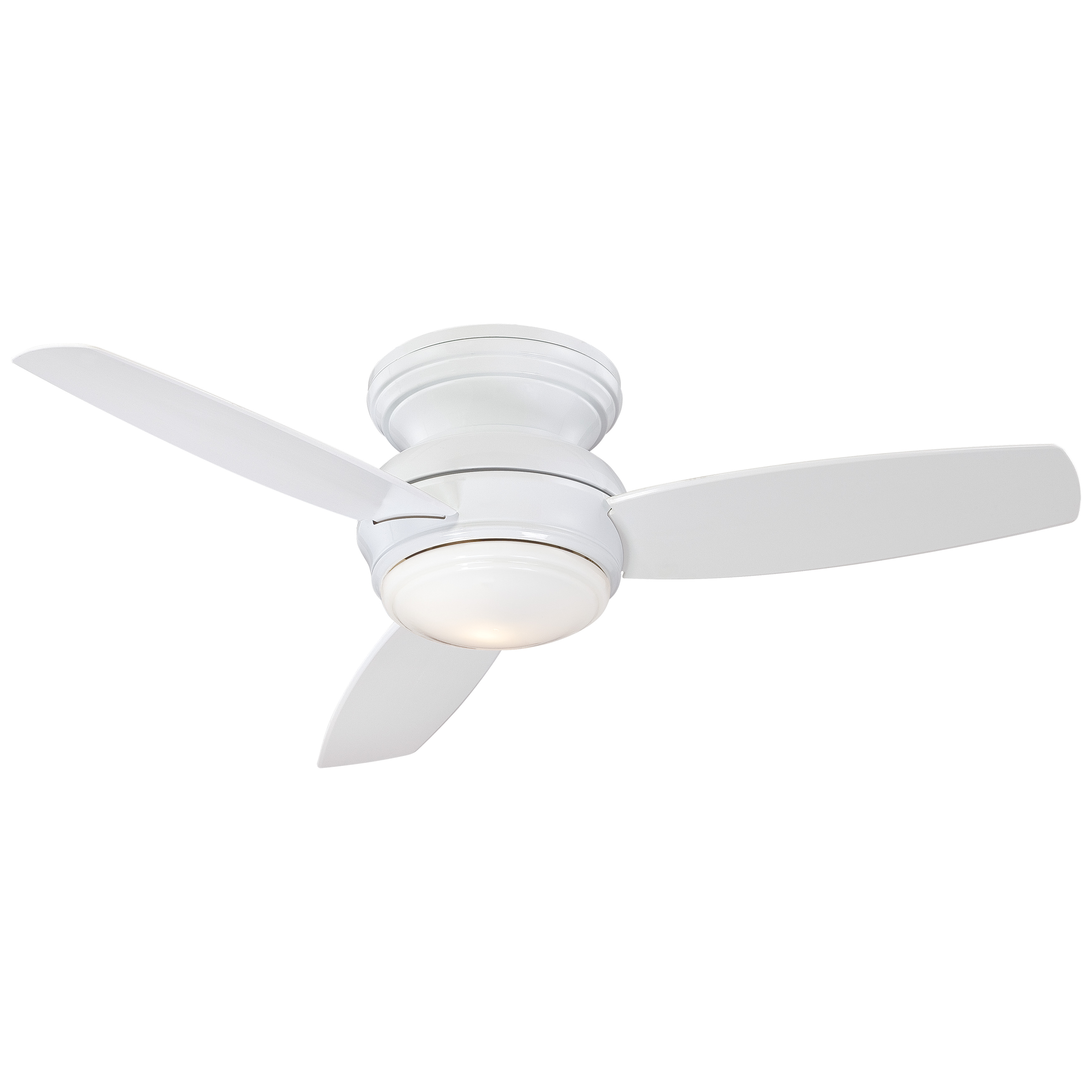 A versatile 44-inch ceiling fan combining traditional styling with modern LED efficiency. The white finish and opal glass shade provide timeless appeal, while integrated LED lighting delivers 1458 lumens of dimmable illumination. - alternate view