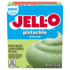JELL-O Zero Sugar Pistachio Flavor Instant Pudding & Pie Filling, 1 oz Box