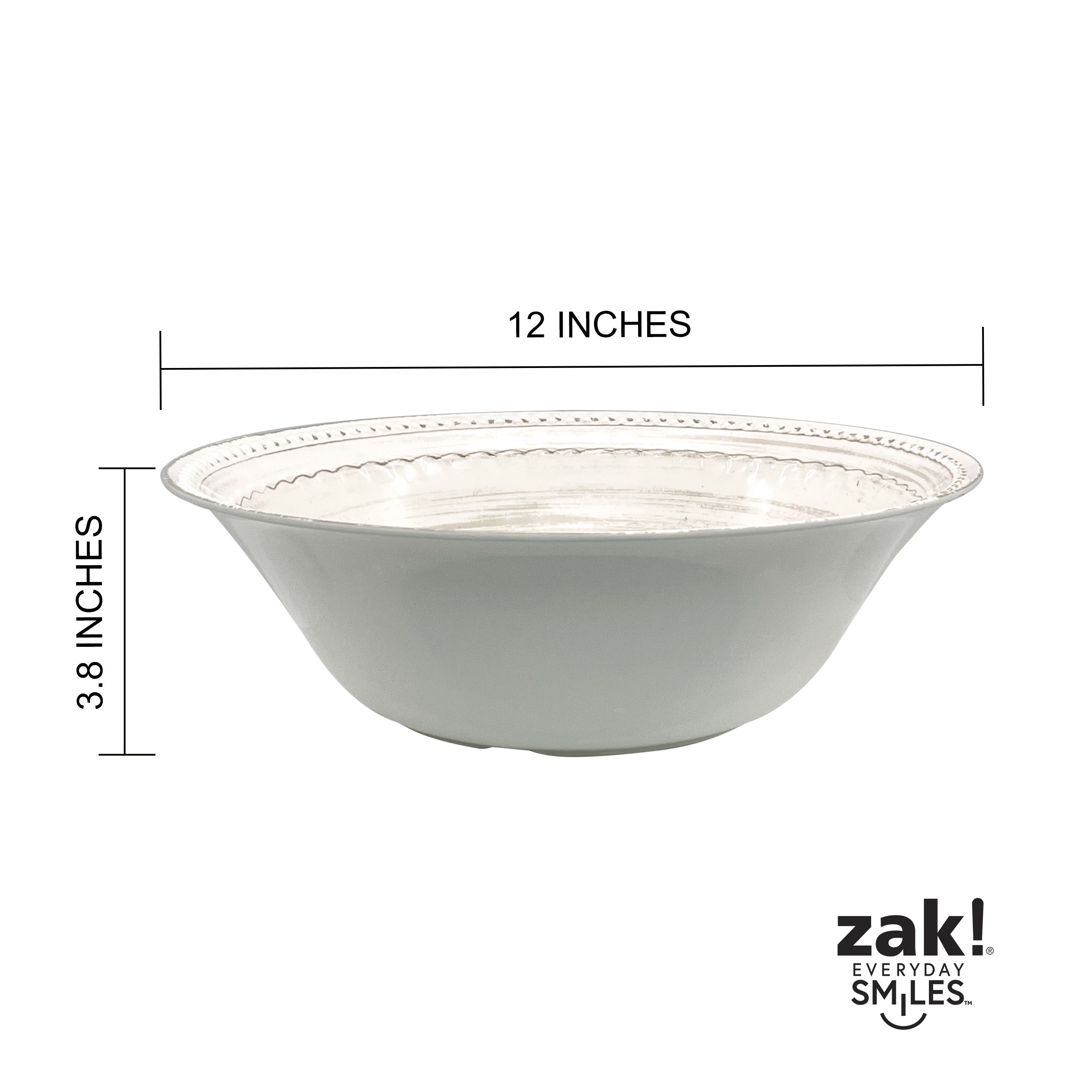 French Country 12-inch Melamine Serving Bowls, White, 2-piece set slideshow image 12