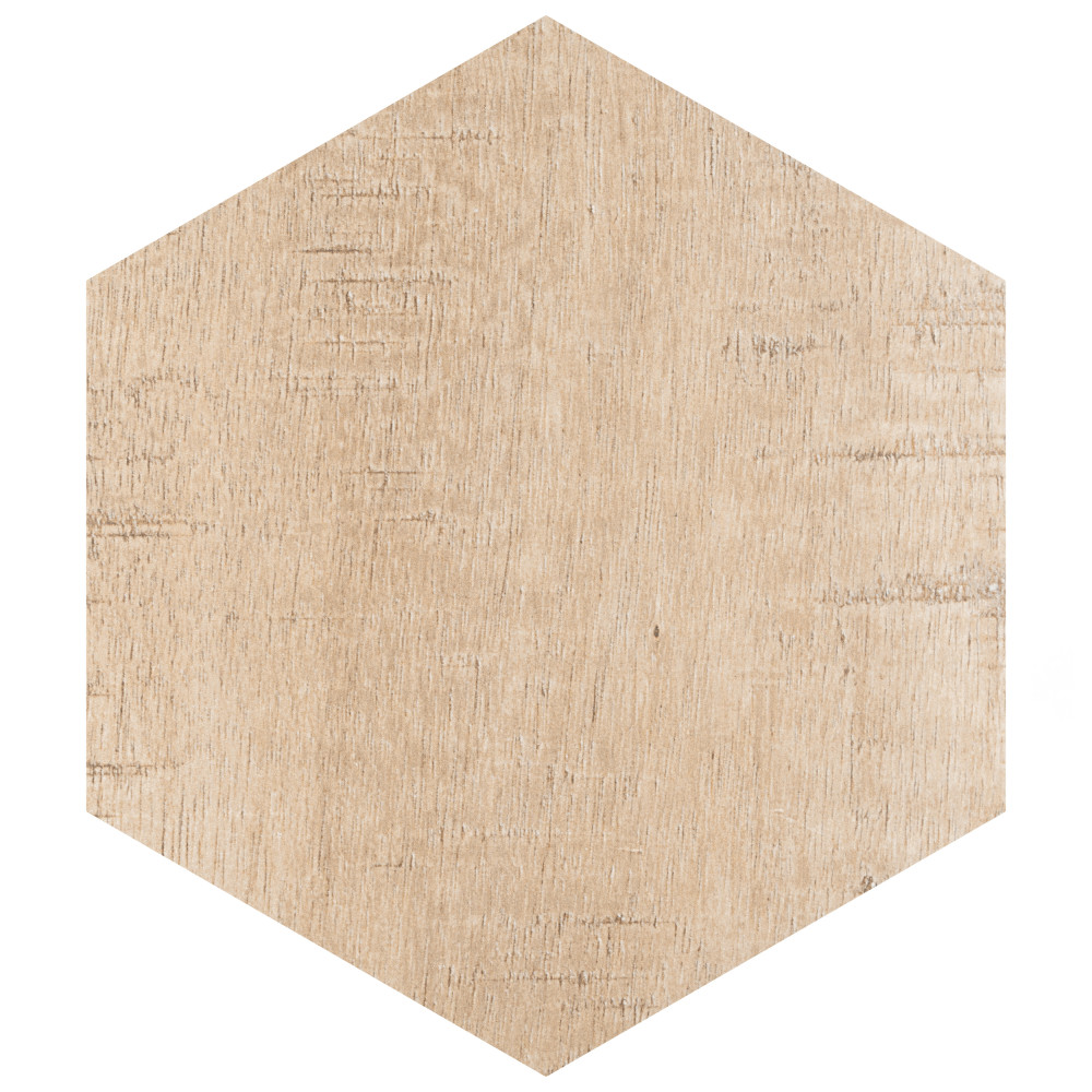 Sawnwood Hex Beige 8-5/8 in. x 9-7/8 in. Porcelain Floor and Wall Tile
