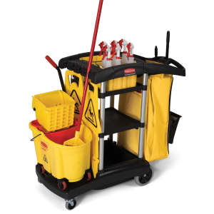 Rubbermaid Commercial, High-Capacity Janitorial Cleaning Cart, Black