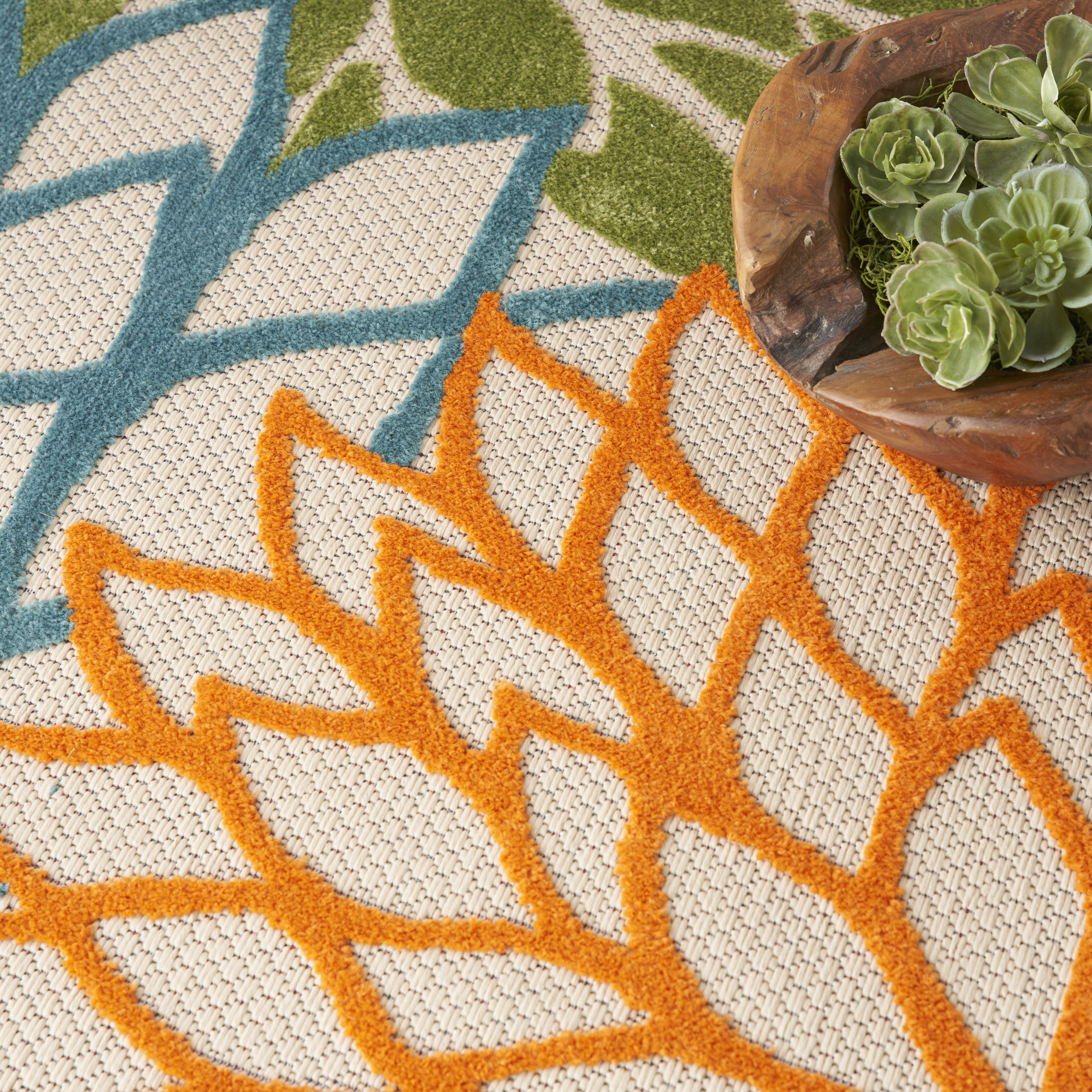Nourison Aloha 6' x 9' Multicolor Tropical Rug
