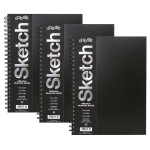 UCreate&reg; Poly Cover Sketch Book, Heavyweight, 12" x 9", 75 Sheets, Pack of 3 PACCAR37088-3